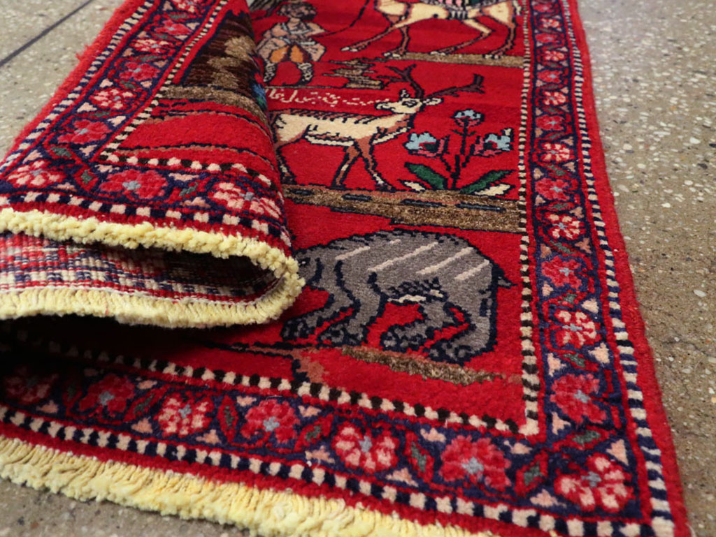 Vintage Persian Tabriz Pictorial Rug, No.22998 - Galerie Shabab