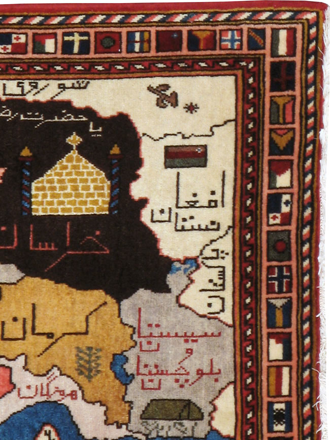 Vintage Tabriz Pictorial Map Rug, No.23004 - Galerie Shabab