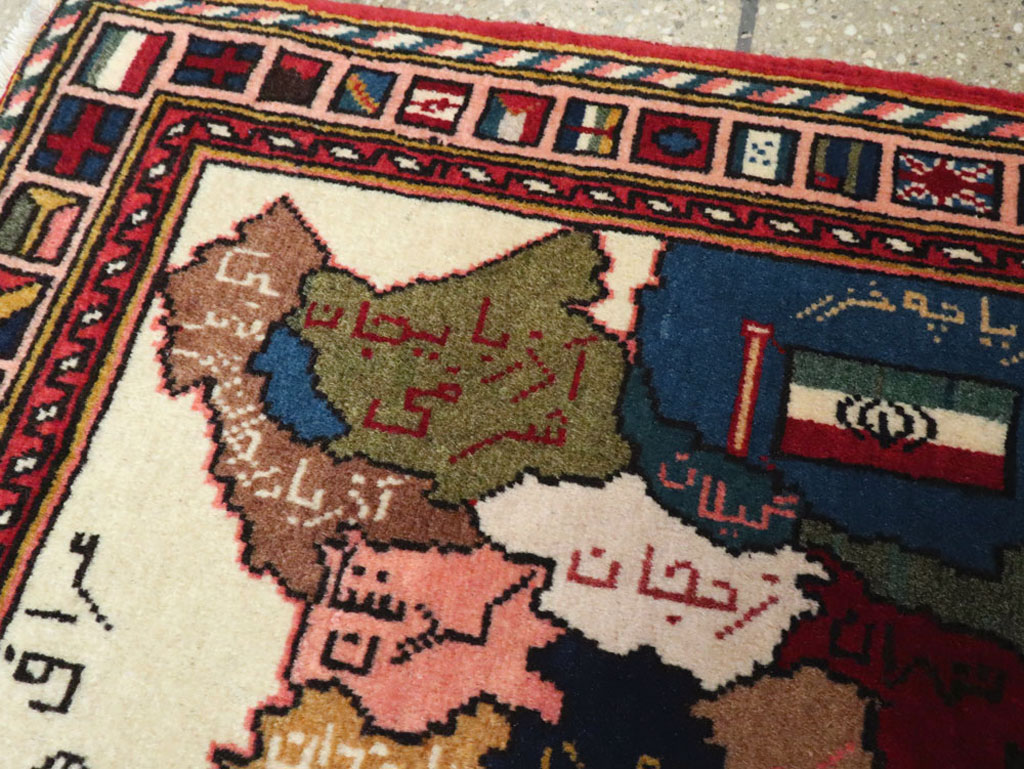Vintage Tabriz Pictorial Map Rug, No.23004 - Galerie Shabab