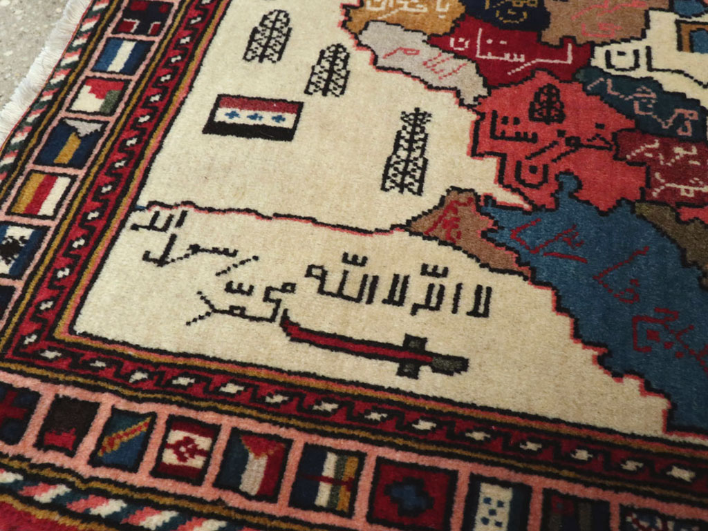 Vintage Tabriz Pictorial Map Rug, No.23004 - Galerie Shabab