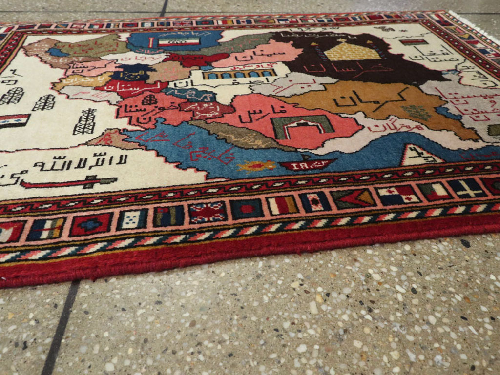 Vintage Tabriz Pictorial Map Rug, No.23004 - Galerie Shabab