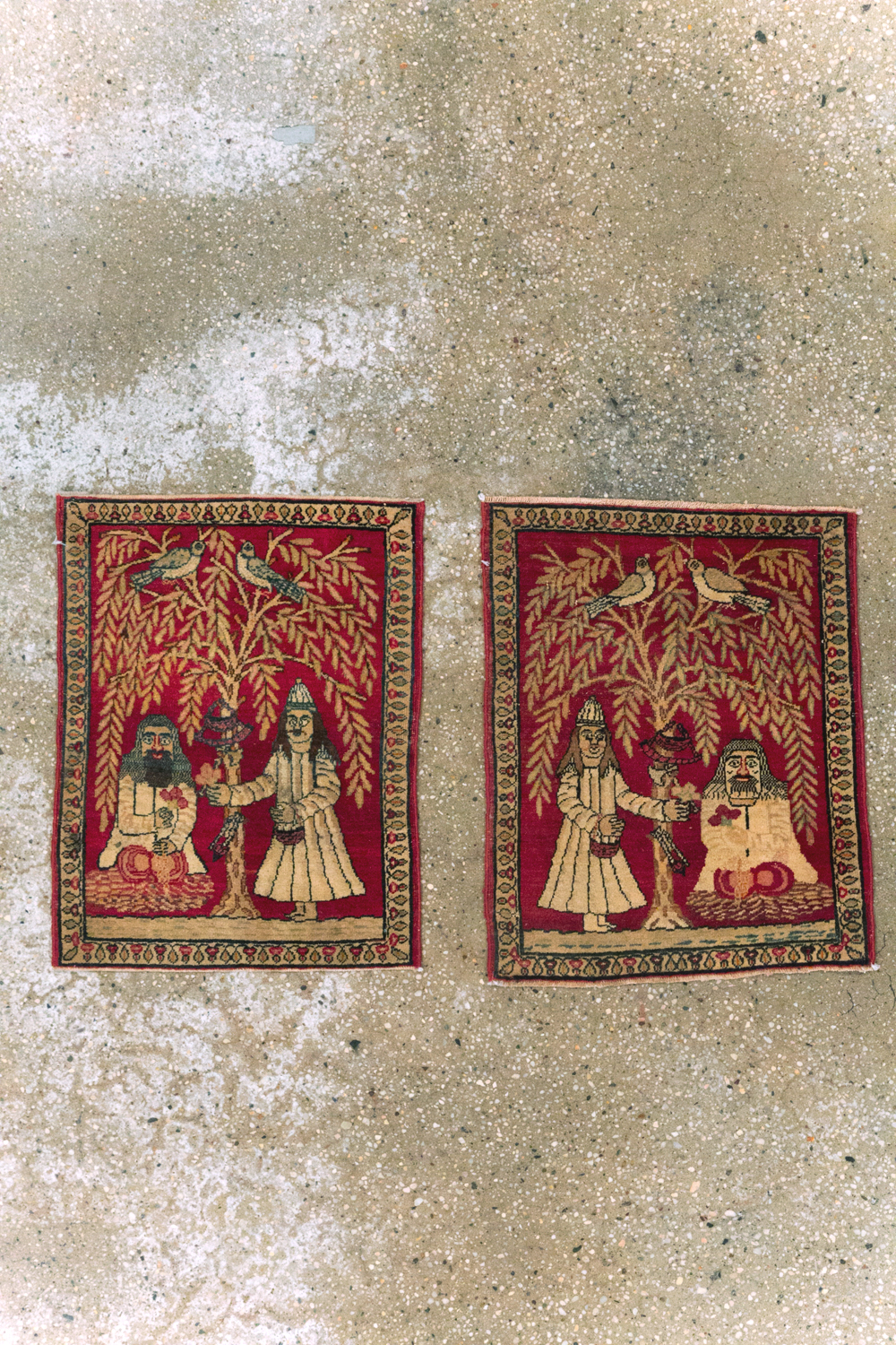 Antique Persian Lavar Kerman Pictorial Rug (Pair: 1 of 2), No.23029 - Galerie Shabab