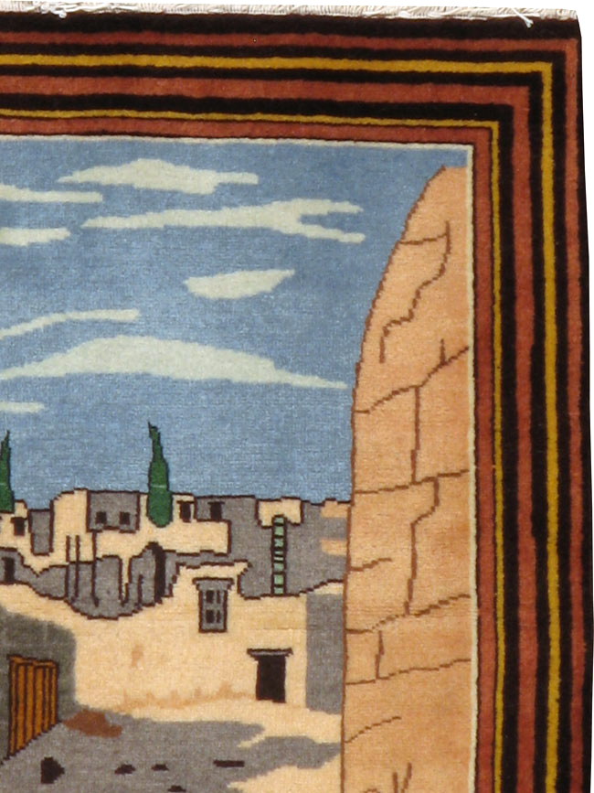 Vintage Persian Tabriz Pictorial Rug, No.23068 - Galerie Shabab