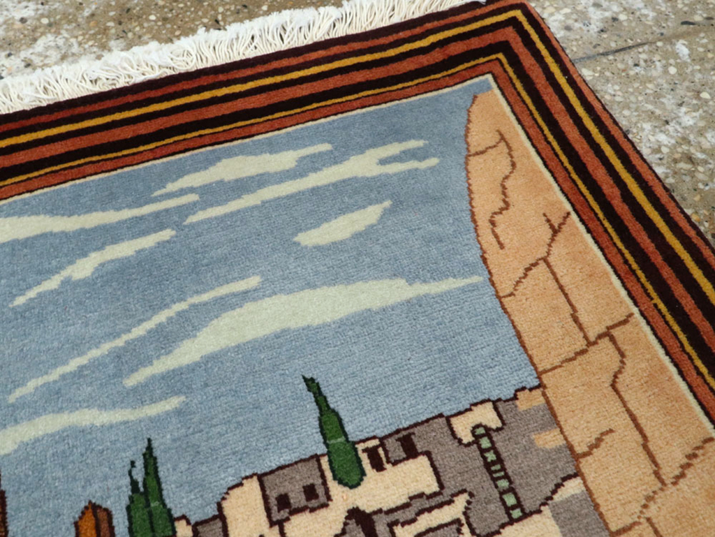 Vintage Persian Tabriz Pictorial Rug, No.23068 - Galerie Shabab