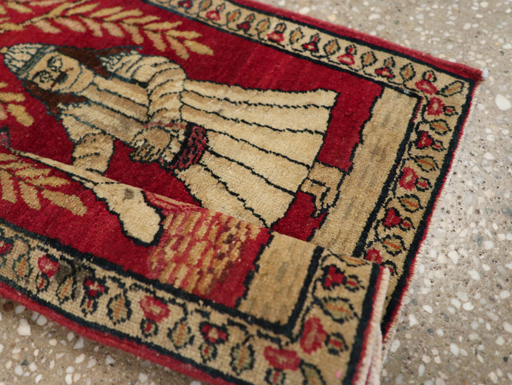 Antique Persian Lavar Kerman Pictorial Rug (Pair: 2 of 2), No.23078 - Galerie Shabab