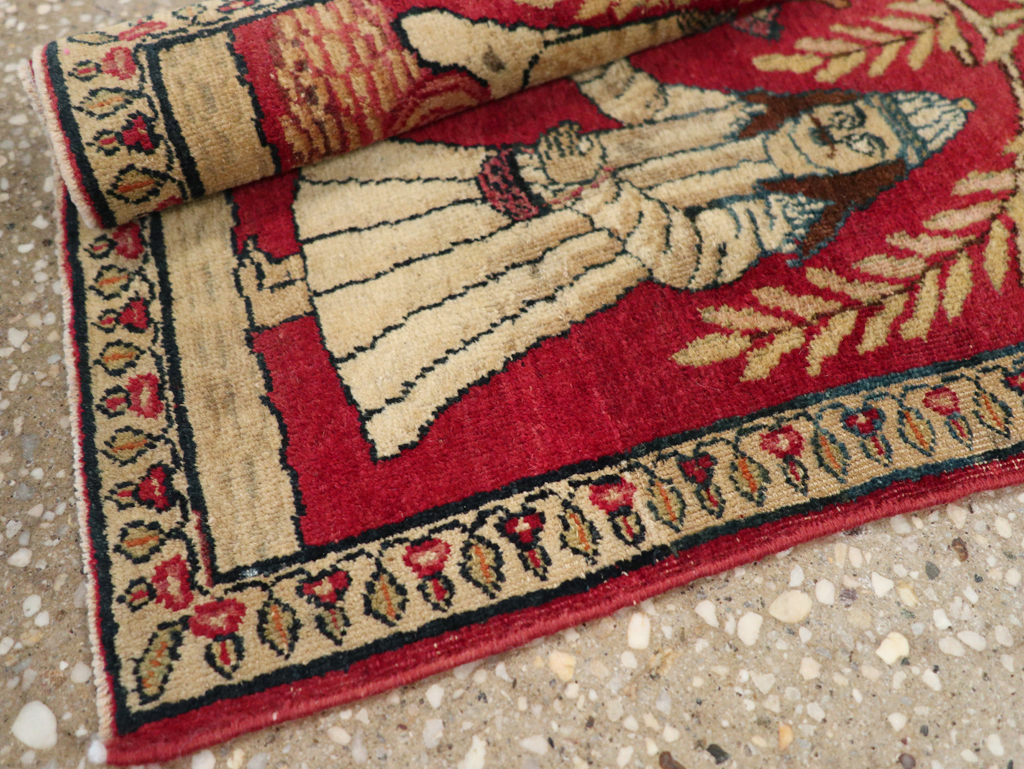 Antique Persian Lavar Kerman Pictorial Rug (Pair: 2 of 2), No.23078 - Galerie Shabab