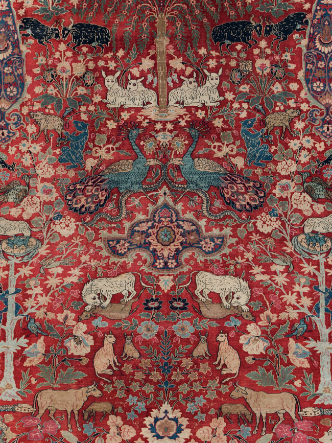 Antique Persian Mashad Pictorial Oversize Carpet, No.23094 - Galerie Shabab