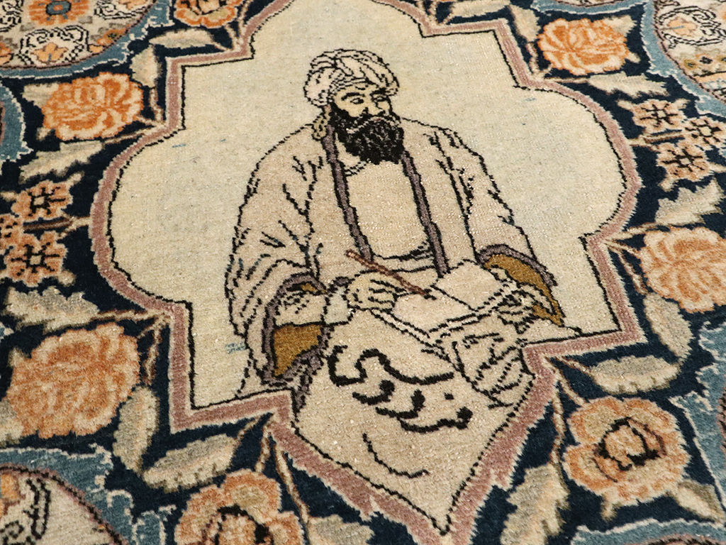 Vintage Persian Tabriz Pictorial Rug, No.23097 - Galerie Shabab