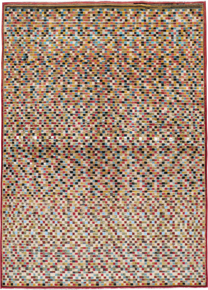 Vintage Persian Kashan Modernist Rug, No.23109 - Galerie Shabab