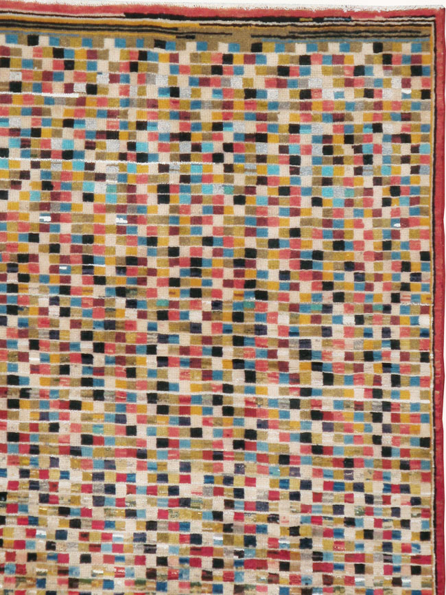 Vintage Persian Kashan Modernist Rug, No.23109 - Galerie Shabab