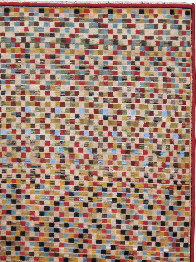 Vintage Persian Kashan Modernist Rug, No.23109 - Galerie Shabab