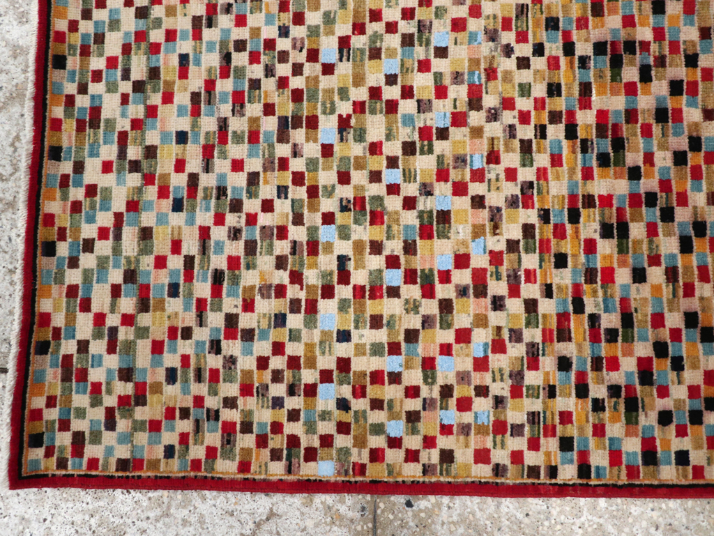 Vintage Persian Kashan Modernist Rug, No.23109 - Galerie Shabab