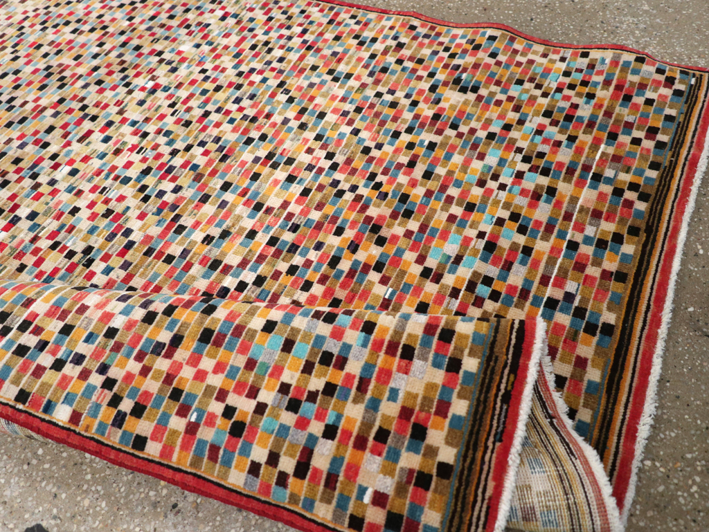 Vintage Persian Kashan Modernist Rug, No.23109 - Galerie Shabab