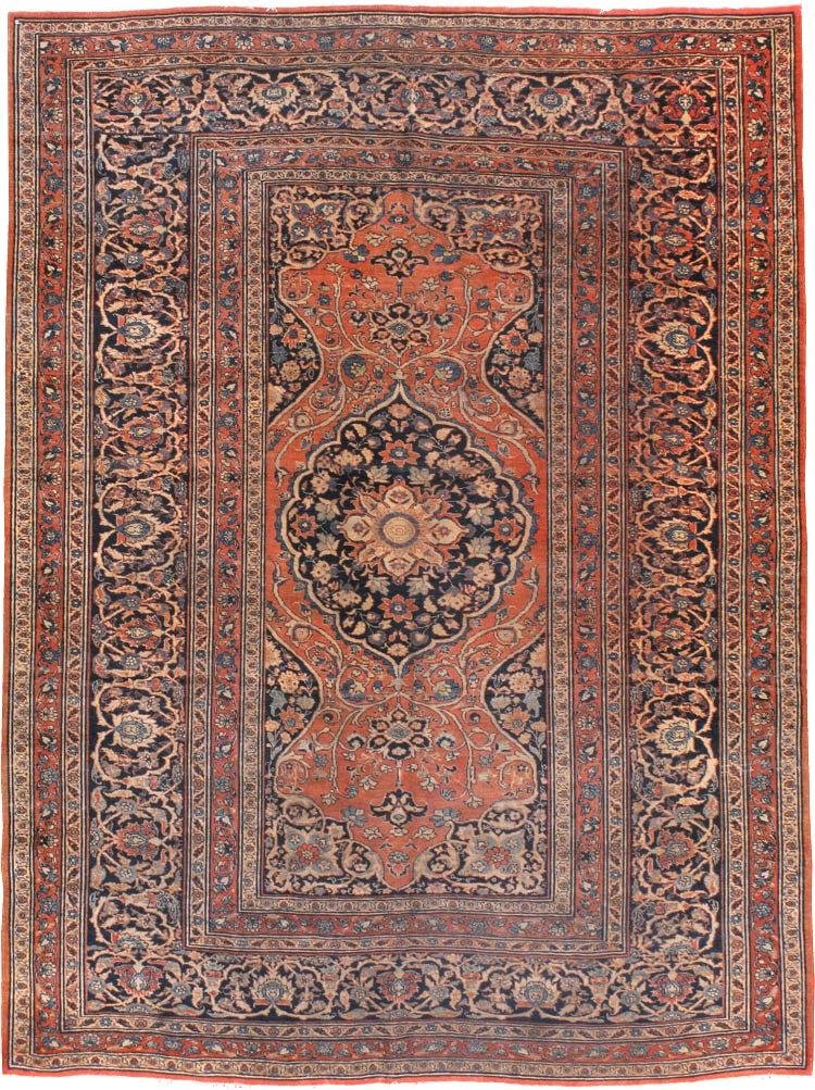 Antique Persian Tabriz Haji Jalili Accent Rug, No.23163 - Galerie Shabab