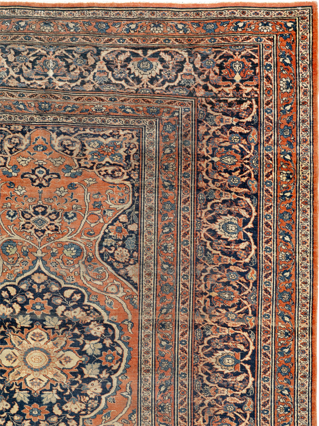 Antique Persian Tabriz Haji Jalili Accent Rug, No.23163 - Galerie Shabab