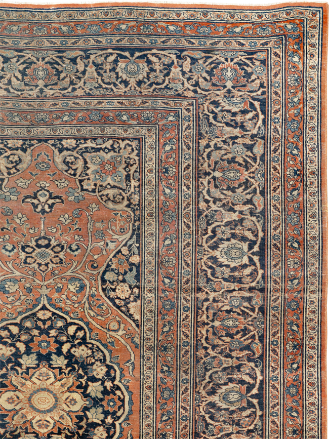 Antique Persian Tabriz Haji Jalili Accent Rug, No.23163 - Galerie Shabab