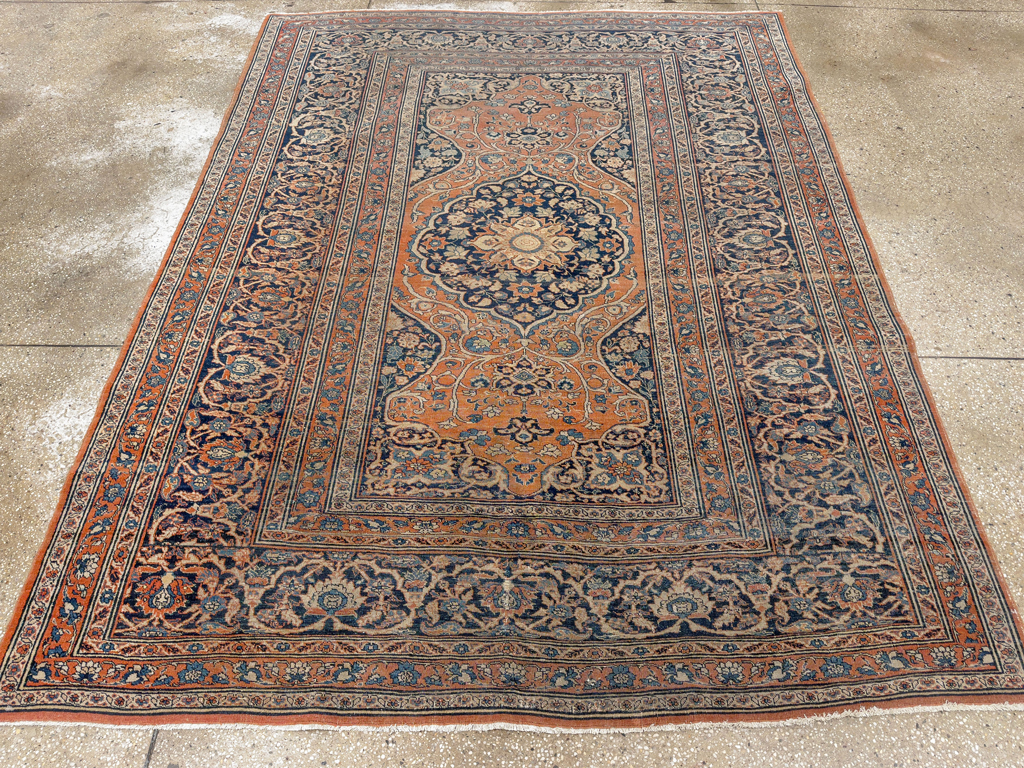 Antique Persian Tabriz Haji Jalili Accent Rug, No.23163 - Galerie Shabab