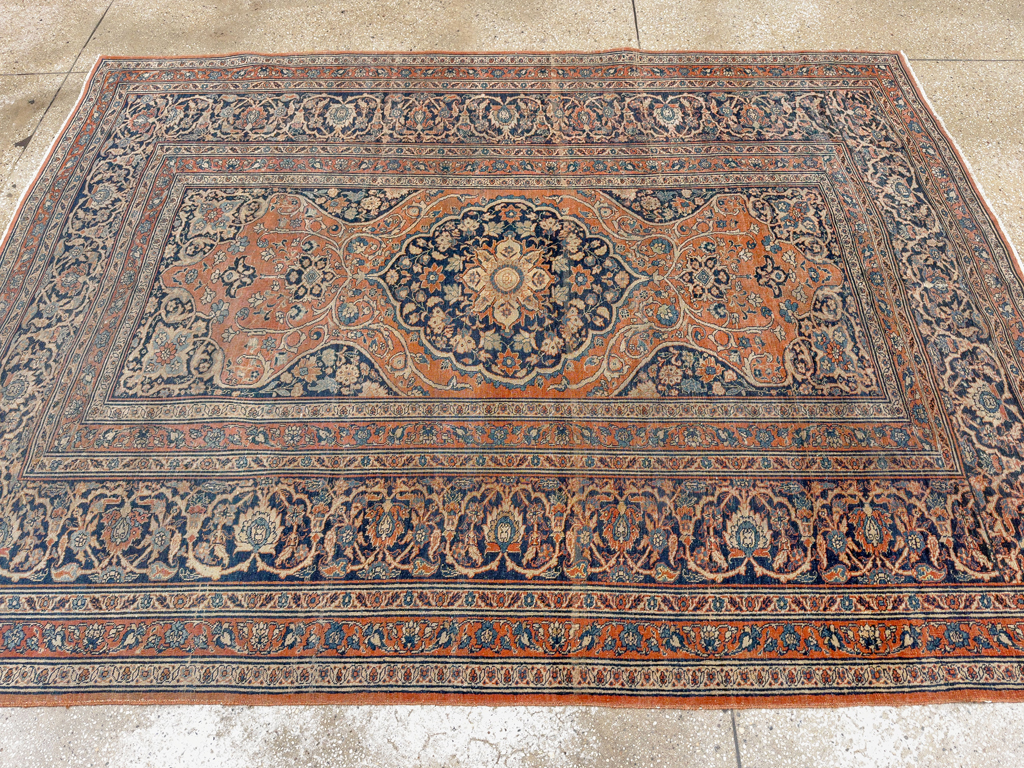 Antique Persian Tabriz Haji Jalili Accent Rug, No.23163 - Galerie Shabab