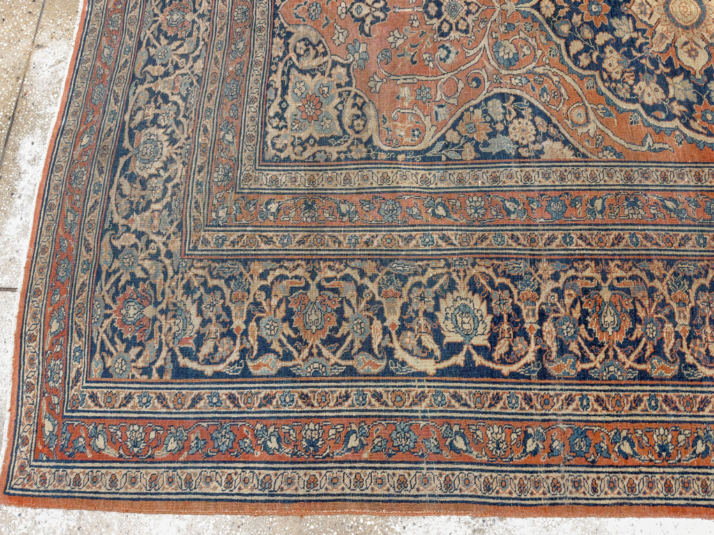 Antique Persian Tabriz Haji Jalili Accent Rug, No.23163 - Galerie Shabab
