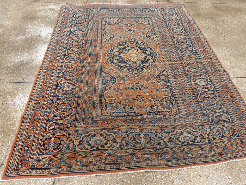 Antique Persian Tabriz Haji Jalili Accent Rug, No.23163 - Galerie Shabab