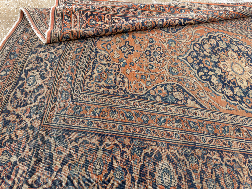 Antique Persian Tabriz Haji Jalili Accent Rug, No.23163 - Galerie Shabab