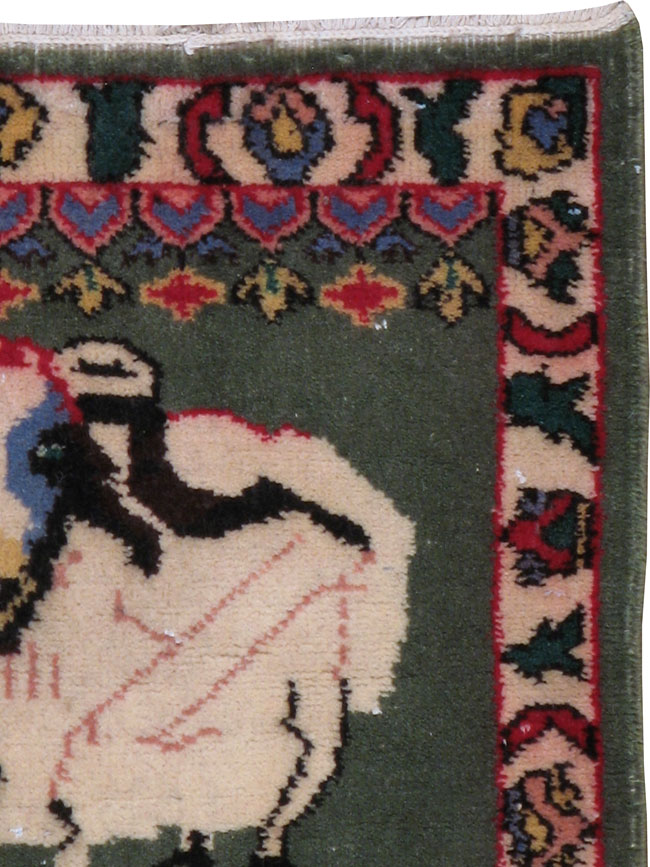 Vintage Persian Tabriz Pictorial Rug, No.23177 - Galerie Shabab