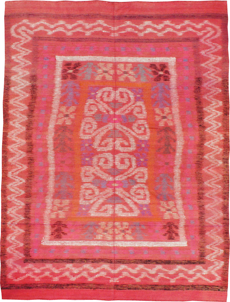 Vintage European Flat-weave Kilim, No.23193 - Galerie Shabab