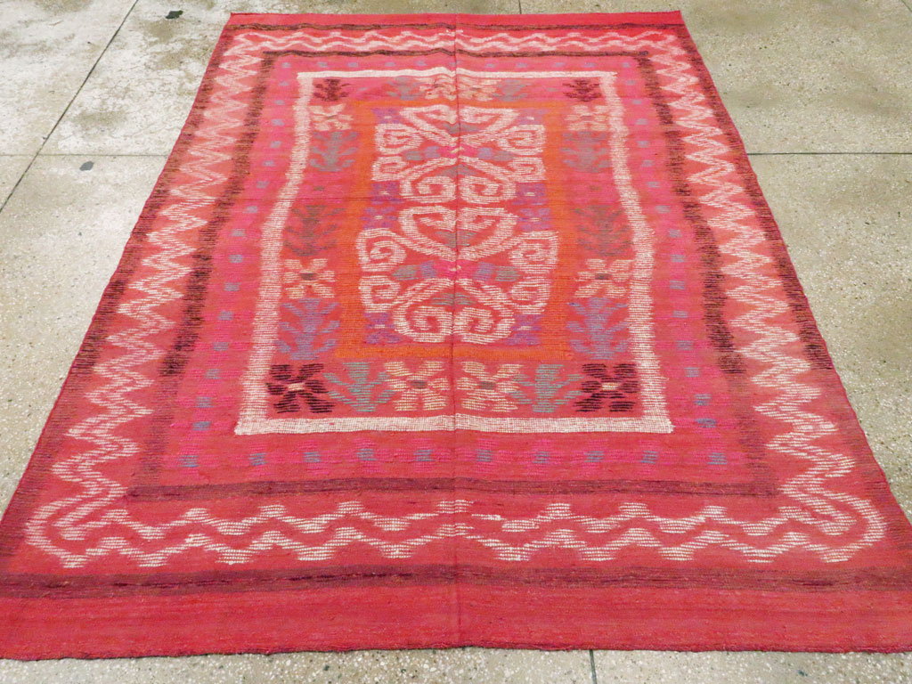 Vintage European Flat-weave Kilim, No.23193 - Galerie Shabab