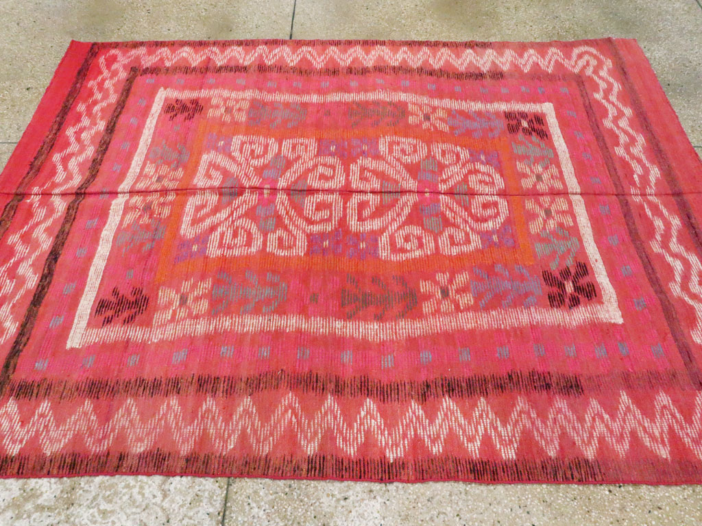 Vintage European Flat-weave Kilim, No.23193 - Galerie Shabab