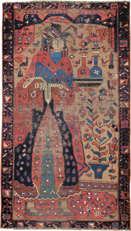 Antique Persian Bakhtiari Pictorial Rug, No.23200 - Galerie Shabab
