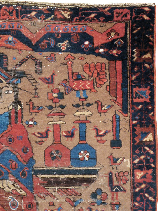 Antique Persian Bakhtiari Pictorial Rug, No.23200 - Galerie Shabab