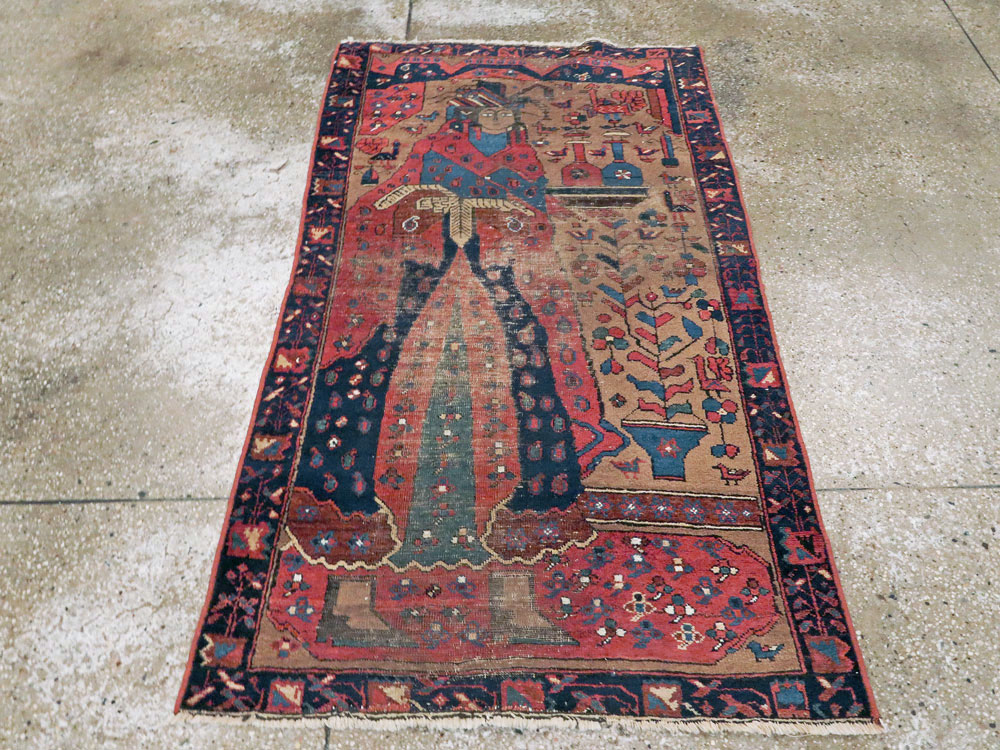 Antique Persian Bakhtiari Pictorial Rug, No.23200 - Galerie Shabab