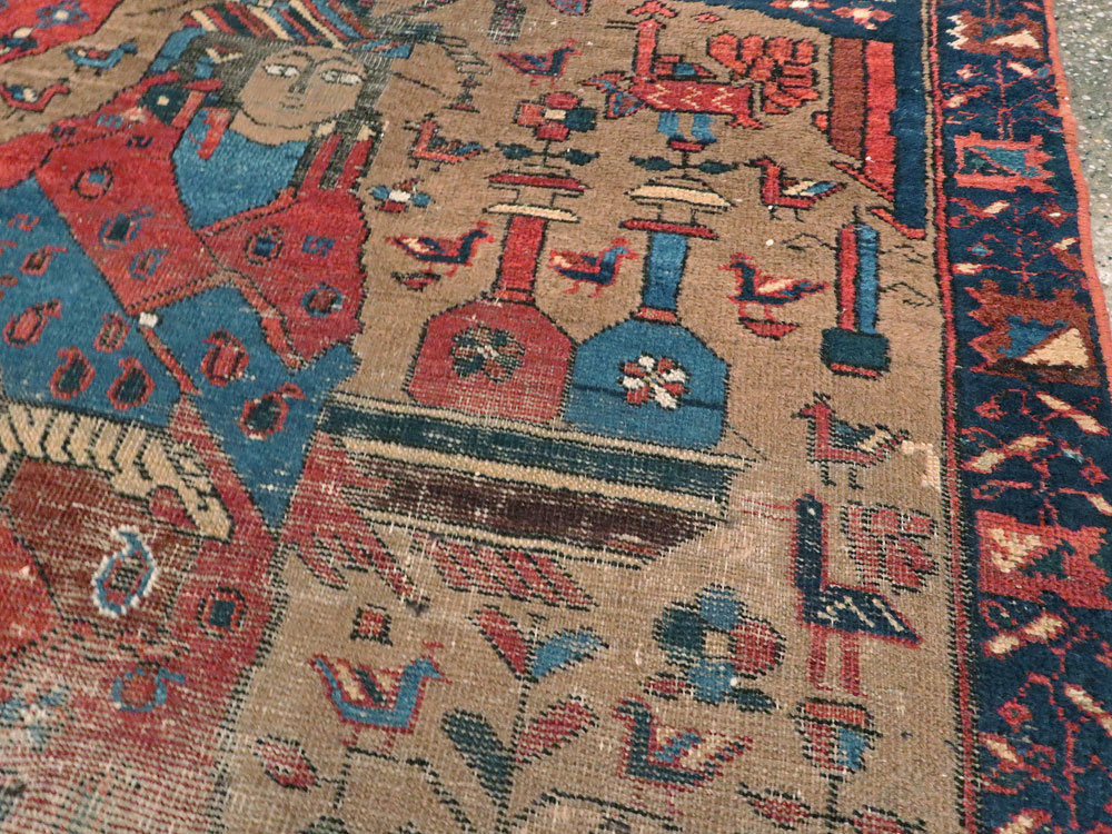Antique Persian Bakhtiari Pictorial Rug, No.23200 - Galerie Shabab