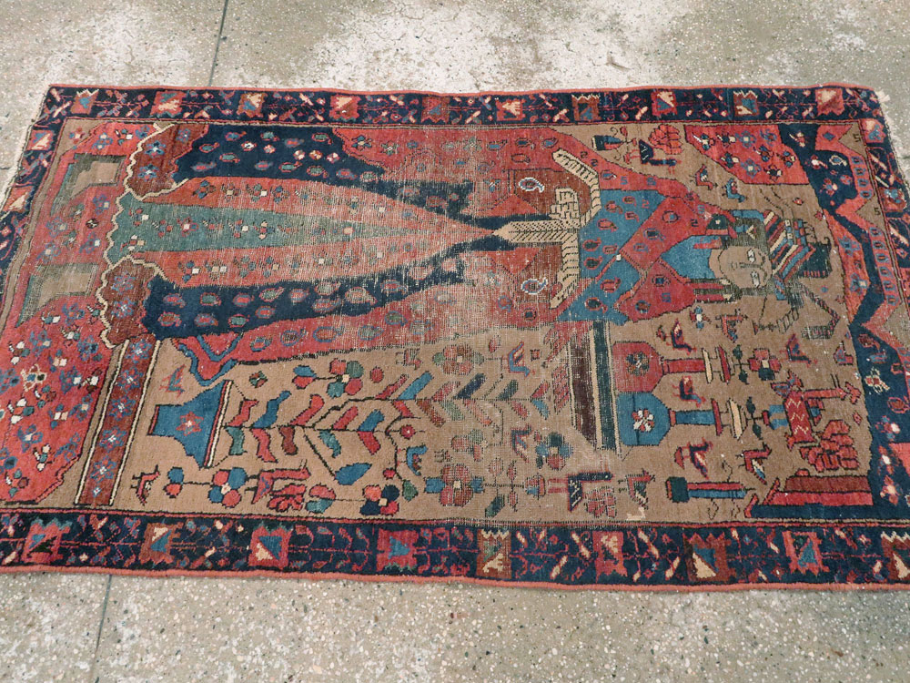 Antique Persian Bakhtiari Pictorial Rug, No.23200 - Galerie Shabab