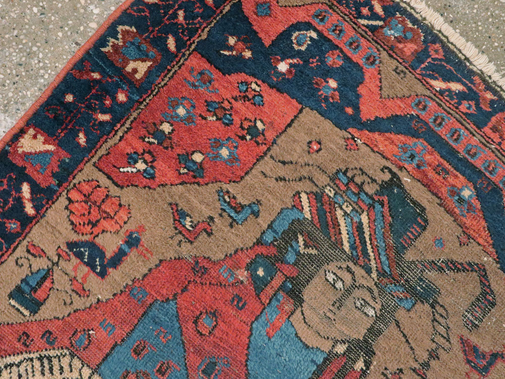 Antique Persian Bakhtiari Pictorial Rug, No.23200 - Galerie Shabab