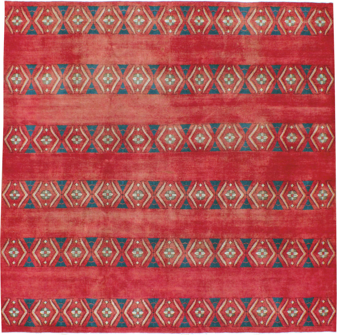 Vintage Persian Mashad Modernist Carpet, No.23214 - Galerie Shabab