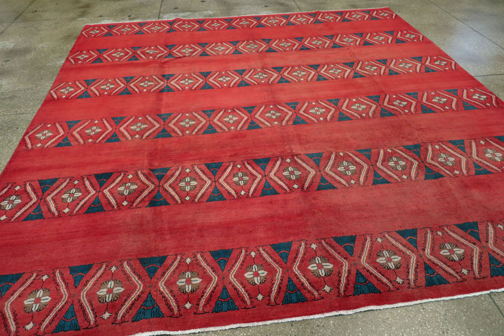 Vintage Persian Mashad Modernist Carpet, No.23214 - Galerie Shabab