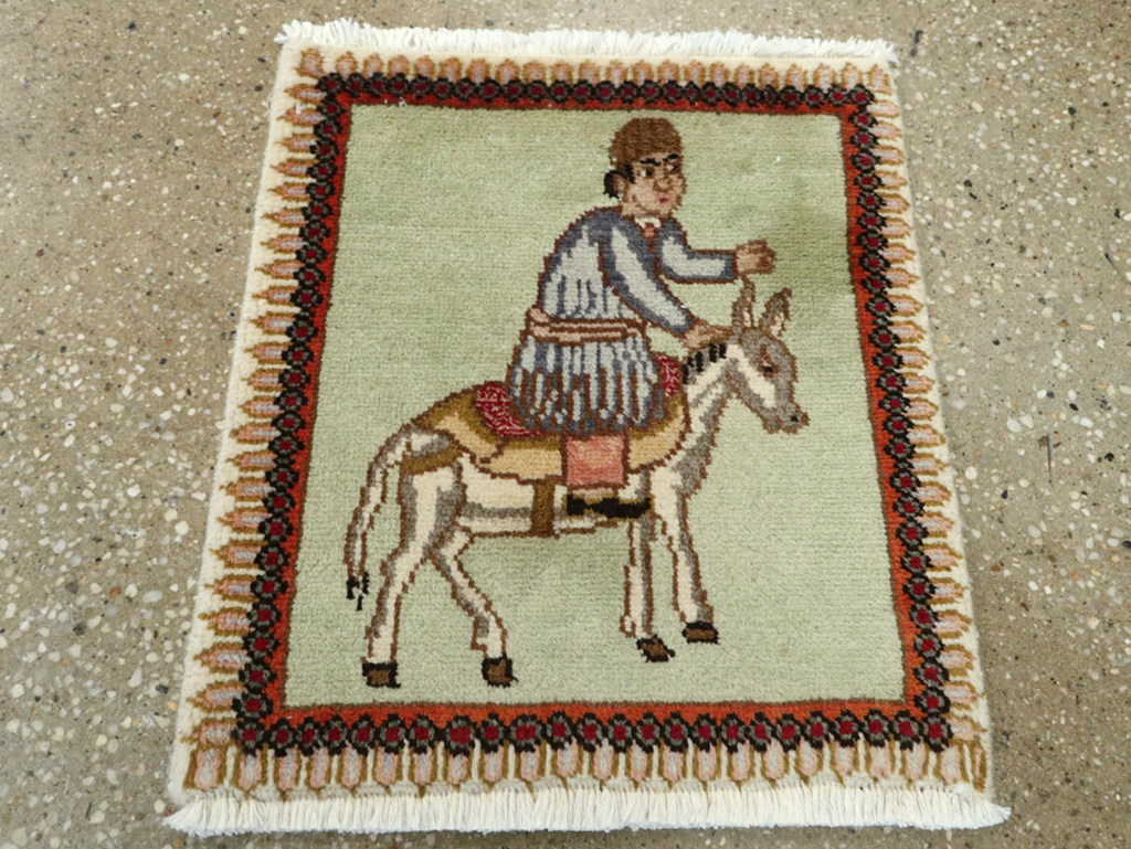 Vintage Persian Tabriz Pictorial Rug, No.23215 - Galerie Shabab