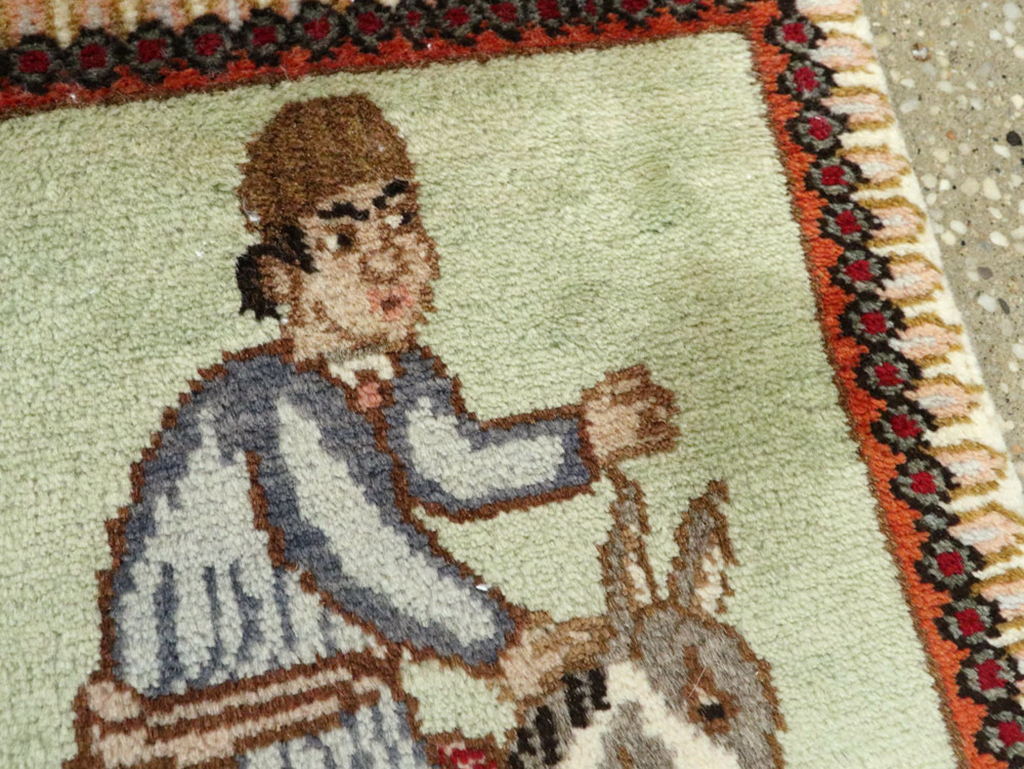 Vintage Persian Tabriz Pictorial Rug, No.23215 - Galerie Shabab