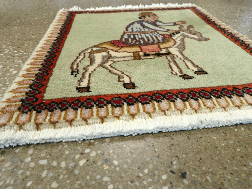 Vintage Persian Tabriz Pictorial Rug, No.23215 - Galerie Shabab