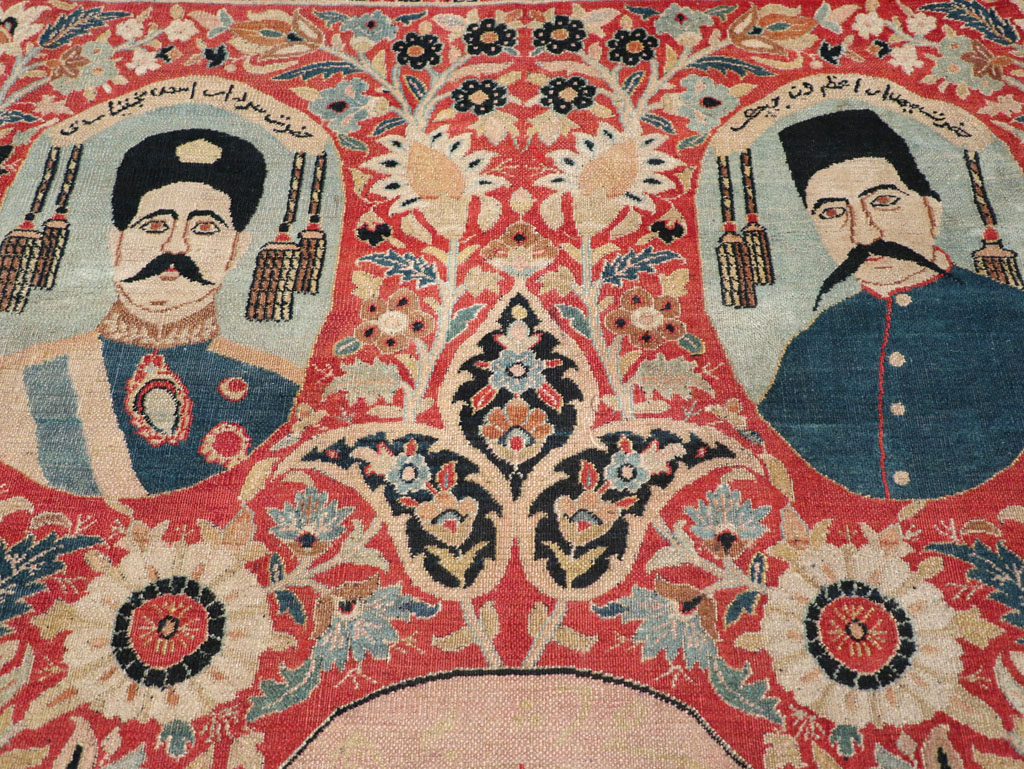 Antique Persian Pictorial Khorassan Room Size Carpet, No.23267 - Galerie Shabab