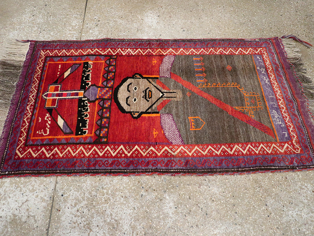 Vintage Afghan Baluch Pictorial Rug, No.23270 - Galerie Shabab
