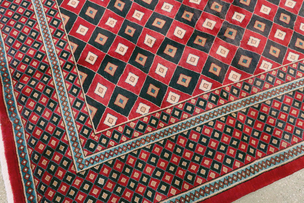 Vintage Persian Mashad Modernist Carpet, No.23285 - Galerie Shabab