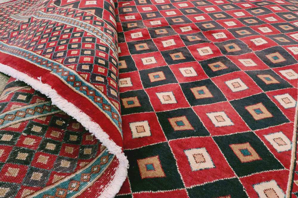 Vintage Persian Mashad Modernist Carpet, No.23285 - Galerie Shabab