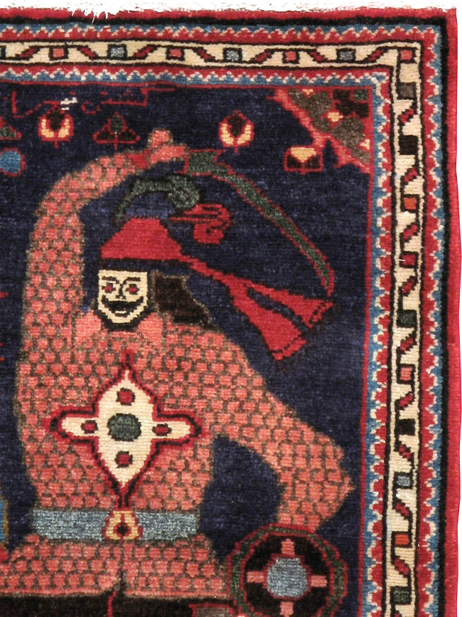 Vintage Persian Tabriz Pictorial Rug, No.23316 - Galerie Shabab