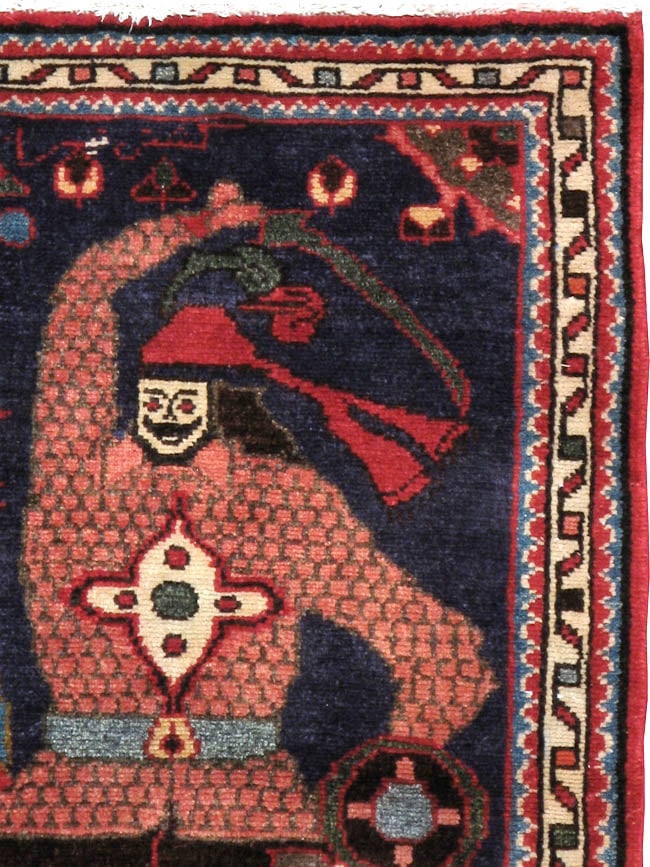 Vintage Persian Tabriz Pictorial Rug, No.23316 - Galerie Shabab