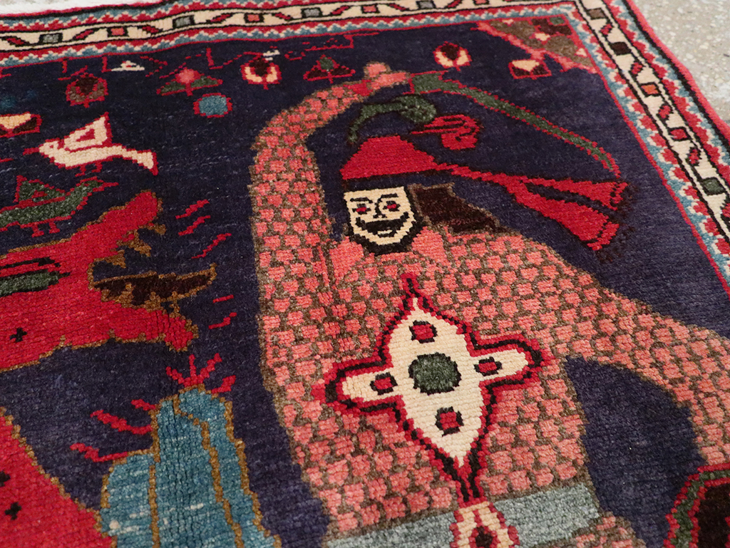 Vintage Persian Tabriz Pictorial Rug, No.23316 - Galerie Shabab