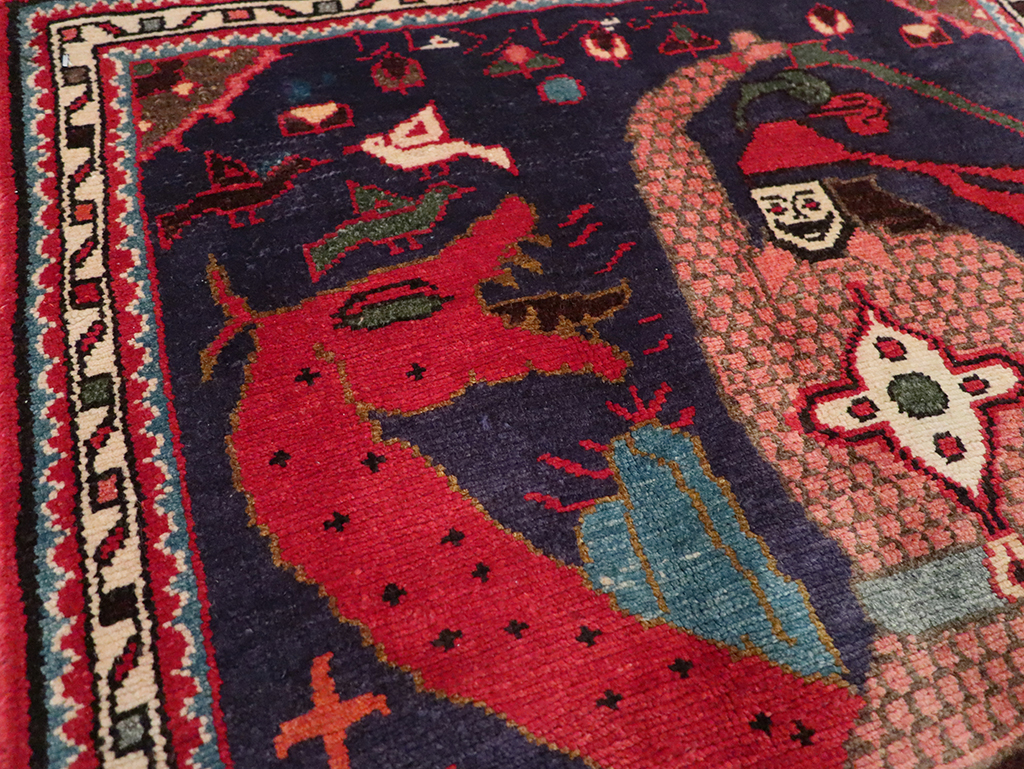 Vintage Persian Tabriz Pictorial Rug, No.23316 - Galerie Shabab