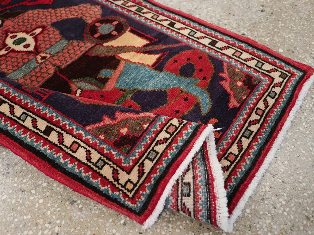 Vintage Persian Tabriz Pictorial Rug, No.23316 - Galerie Shabab