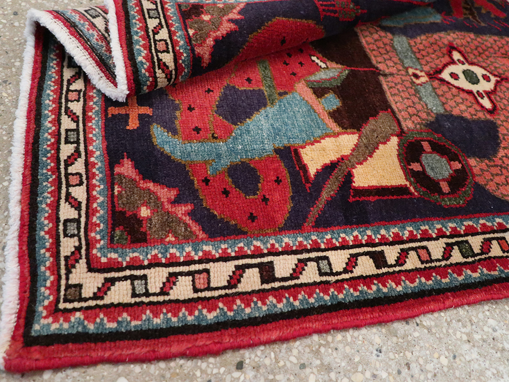 Vintage Persian Tabriz Pictorial Rug, No.23316 - Galerie Shabab